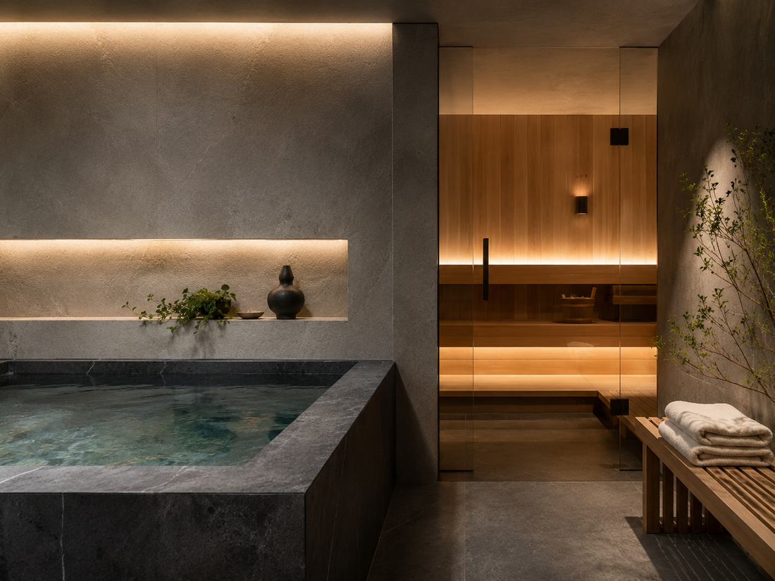 Home Sauna and Cold Plunge: Architecture of the Contrast Suite