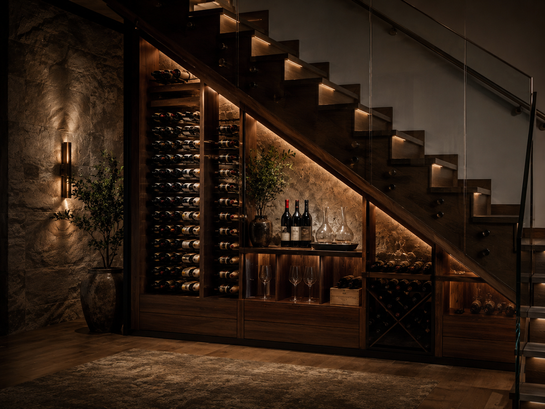 Under-Stairs Wine Cellars: Turning Dead Space Into a Focal Point